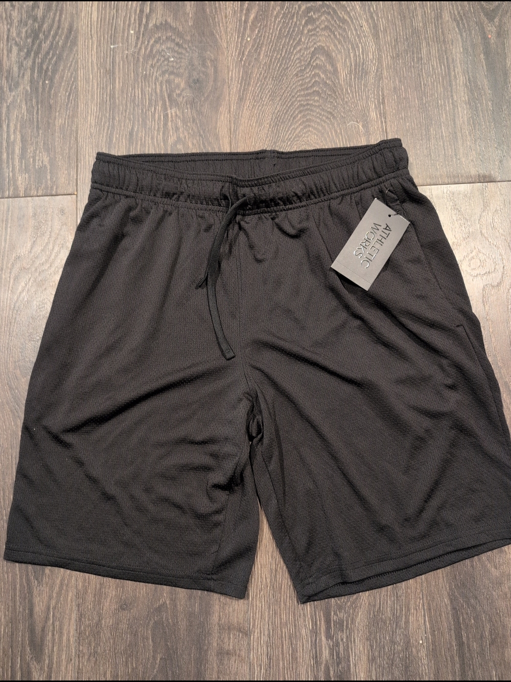 Athletic Works Core Short Men's Black Mesh Gym Shorts M 32-34 Drawstring NWT